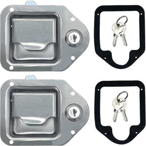 Toolbox RV Handle Latch Stainless Steel Tool Box Latch Paddle Lock for Trailer Door RV Camper Truck Bed Toolboxes - 3/8'' x 3-1/4'' (2 Pack)