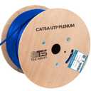 TSCables | Cat6A Plenum (CMP) 1000ft, 750Mhz, PoE++ (4PPoE) | 100% Solid Bare Copper | 23AWG Unshielded Twisted Pairs (UTP),7 Colors for Easy Identification (Blue, 1000ft)