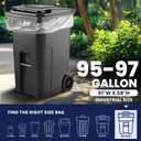 Plasticplace 95-96 Gallon Garbage Can Liners 1.5 Mil Clear Heavy Duty Trash Bags, 61 x 68”, 50 Count