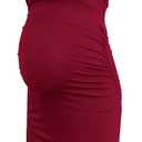 Smallshow Women's Short Sleeve Maternity Dress Ruched Pregnancy Clothes (X-Large, Wine)