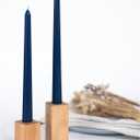 CANDWAX 12 inch Taper Candles - Set of 4 Dripless and Smokeless Unscented Slow Burning Candle Sticks - Dark Blue Candles
