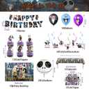 Birthday Party Decorations, Magical Wizard Pirate Halloween Horror Night Themed Party Supplies - Happy Birthday Banner, Balloons, Backdrop, Tablecloth, Cake Inserts Set-Black