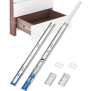 Chibery 24 Inch Side Mount Soft Close Drawer Slides, 10 Pairs Heavy-Duty Full Extension, Metal Ball Bearing Smooth Quiet Slow Self Closing Dresser Glides Runners with Mounting Brackets, 100LB Capacity