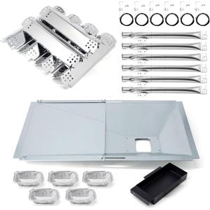 Adviace Replacement Parts for Nexgrill 720-0898, Drip Pan Grease Tray, Grill Heat Plates, Burner Tubes and Igniter for Nexgrill 720-0898 Deluxe 6 Burner Gas Grill