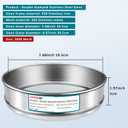 304 Stainless Steel Mesh Lab Sieve, 2800 Mesh(0.003mm) Aperture Test Sieve, 7.9Inch(20cm) Diameter Economy Standard Analysis Sample Test Sieves for Industrial Laboratory Homes