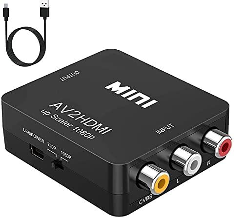 BD&M AV to HDMI Converter, RCA to HDMI Adapter, Composite CVBS Video Audio Support PAL/NTSC for TV/PC/ PS3/ STB/Xbox VHS/VCR/Blue-Ray DVD Players