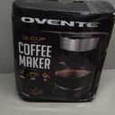 OVENTE 12-Cup Drip Coffee Maker with Borosilicate Glass Carafe, One-Touch Operation Machine, Anti-Drip System, Reusable Filter and Clear View Water Level Gauge, Ideal for Home or Office, Black CM412B