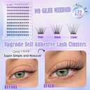 Self Adhesive Eyelashes Reusable Natural Self Adhesive Lash Clusters Wispy Press on Lashes Pre-Glue 8-12mm 120pcs C Curl DIY Eyelash Extensions Kit No Glue Needed by ALICE