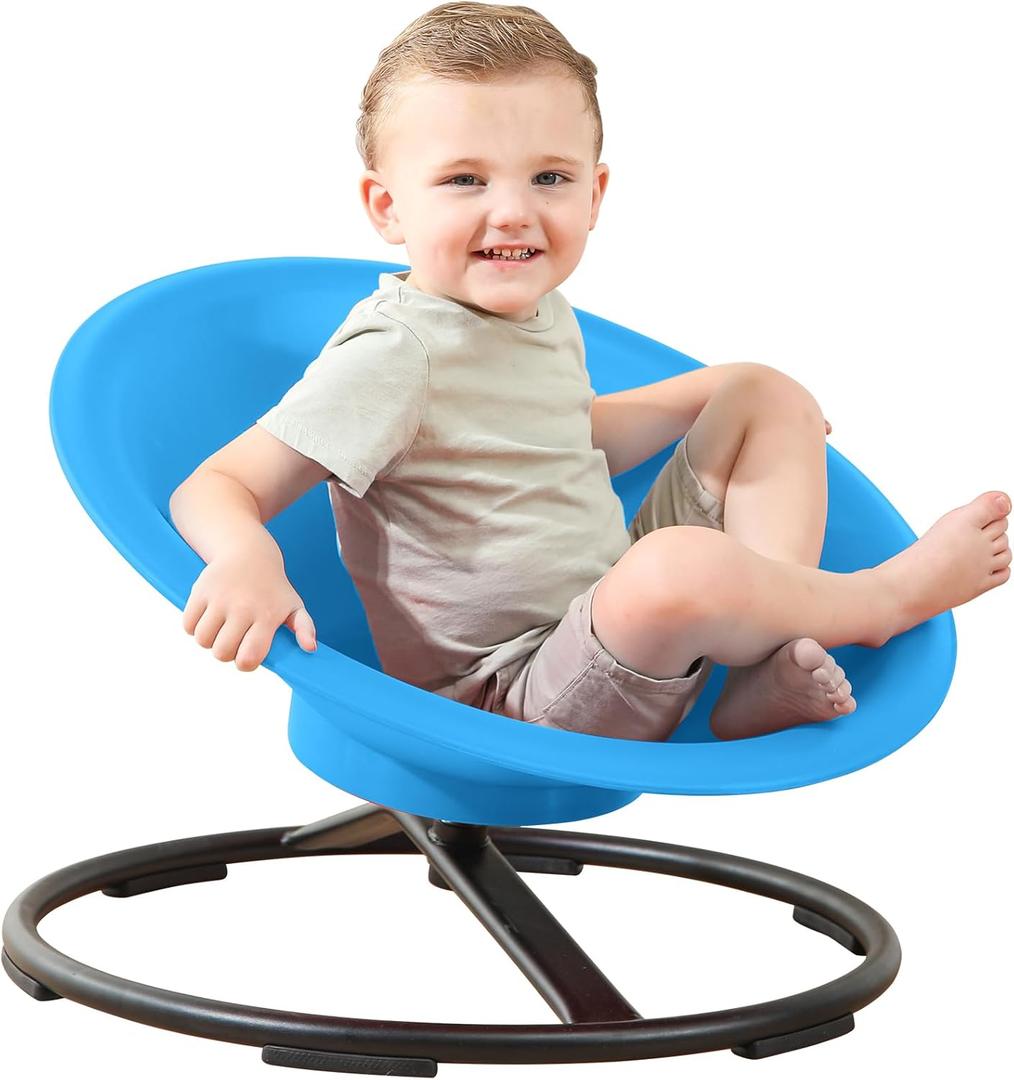 Spinning Chair for Autistic Kids, Sit and Spin Autism Toys for Age 3+, Sensory Swivel Chair Enhancing Motor Skills, Educational Indoor & Outdoor Toys (Bright Blue), Oversized