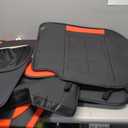 BGYFDU03 Seat Cover 5-Seater Full Set, Universal Type, Suitable for Most Cars, Cars, SUV, Trucks, Pickup Ttrucks, Airbags Compatible with Synthetic Leather Car Seat Cushion Protectors (Black-red)