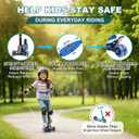 3 Wheel Kids Kick Scooter for Ages 3-12, Lean-to-Steer, Light-Up Wheels, 3-Level Adjustable Handlebar 27.5-33, Wide Non-Slip Deck, Dual Rear Brake,Travel Foldable, for Boys & Girls Toy Gifts