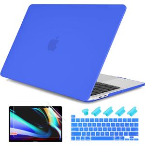 DONGKE for MacBook Pro 13 inch Case 2023 2022 2021 2020 Release Model: A2338 M2/M1 A2289 A2251 with Touch Bar & Touch ID, Frosted Matte Plastic Hard Shell Case & Keyboard Cover, Deep Blue