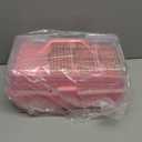 12in 3-Layer Plastic Craft Organizers and Storage, Portable Folding Tackle Box with Handle & Adjustable Dividers, Multipurpose Case for Sewing, Art Supplies, Medicine, Tools (Pink)