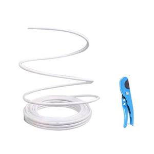 32ft Long 20mm Diameter White Flexible Pipe PVC Tubing Bendable Pipe Stem for Artificial Flowers Stem, Balloon Arches, Floral Wedding Decor, Cosplay Props (White (32ft+1PCS Tubing Scissor))