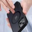 Magnetic Guardian Designed for iPhone 14 Case & iPhone 13 Case [10FT-Grade Drop Tested & Compatible with MagSafe] Slim Translucent Matte Case for iPhone 13/14 Phone Case (6.1"), Black