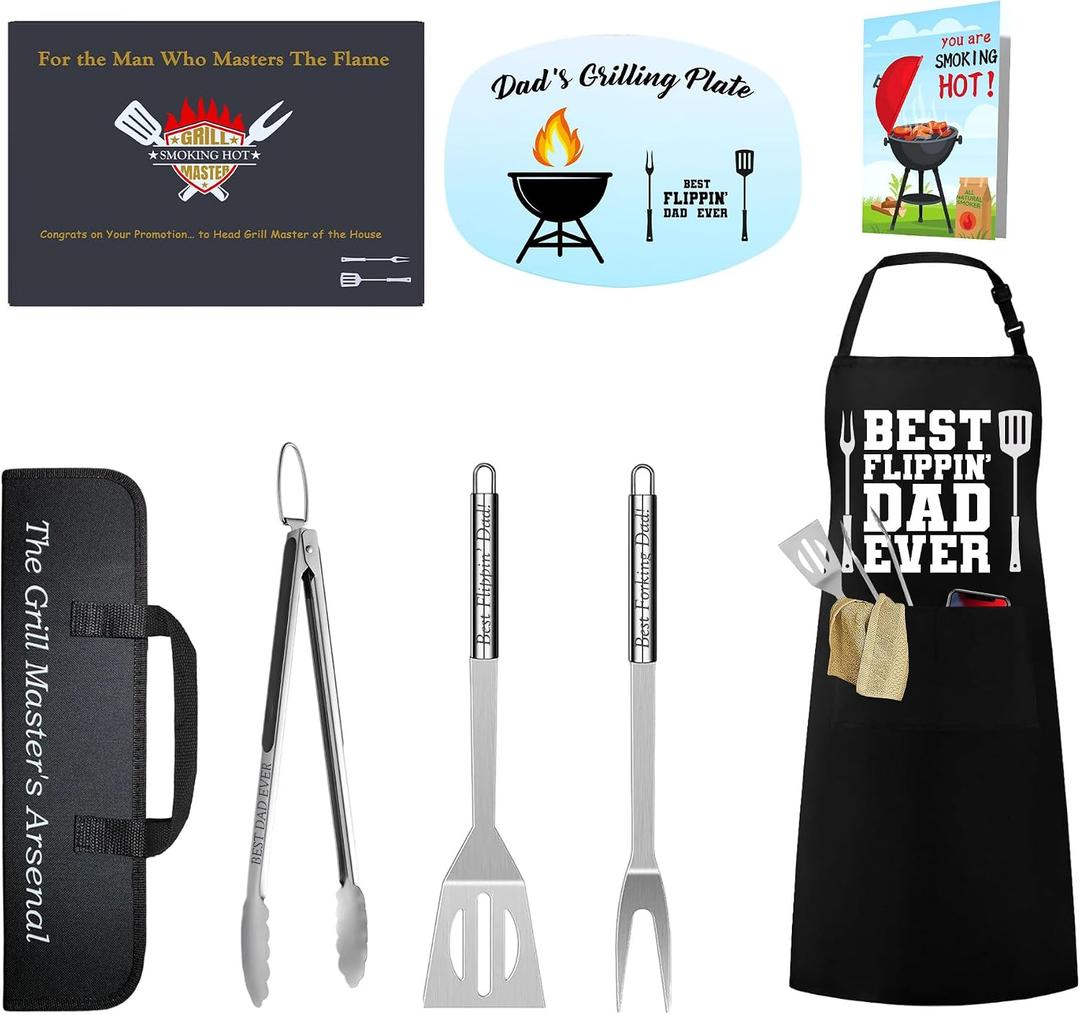 Grilling Smoker Accessories Outdoor Gifts for Dad, Unique BBQ Utensils Set for Blackstone Grill for Christmas Fathers Day & Birthdays | BBQ Tools Kit for Men