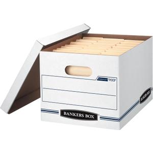 Bankers Box 12-Pack Basic Duty File Storage Boxes with Lids, Letter/Legal, STOR/FILE, (00703)