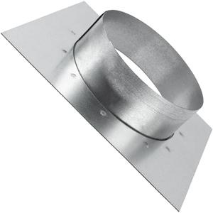 Vent Systems 4" Inch Duct Connector Flange with Square Spigot Wall Plate  Dryer Vent Adapter and Mounting Plate  Ideal for Seamless HVAC Ductwork Connections, Exhaust Fans, and Airflow Management (Galvanized)