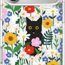 MOSNOVO for iPhone 17 Pro Max Case | Compatible with Magsafe | Military Grade 6.6ft Drop Tested | Camera Control | Clear with Black Cat in Garden Design