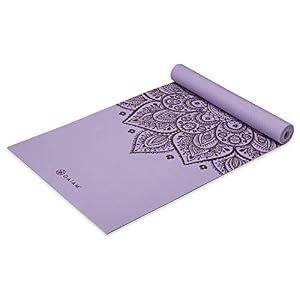 Gaiam Yoga Mat Premium Print, 5mm Non-Slip Mat (New Lilac Sundial)