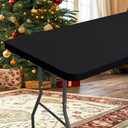 homing Rectangle Table Cloth Cover, Waterproof Polyester Elastic Fitted Tablecloth, Fits for 8 Foot Folding Tables, Washable Table Protector for Picnic, Camping, Outdoor (Black, 30" x 96") : Home & Kitchen