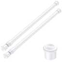 AIZESI 2PCS White Tension Rod 17 to 28 Inch, Adjustable Spring Curtain Rod No Drilling, Spring Tension Rods for Window DIY Projects Cupboard Wardrobe Small Curtain Rods Short Tension Rod