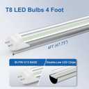 T8 LED Bulbs 4 Foot, 24W 3120 Lumen, 6500K Cool White, Type A+B 4FT Tube Light, T10 T12 65W Equivalent Fluorescent Replacement for Office Shop Light, Remove Ballast or Plug & Play, 4 Pack