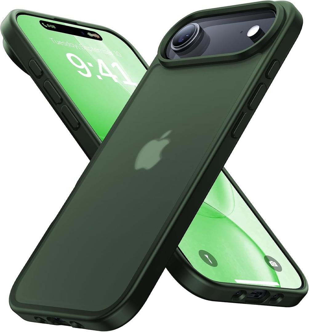 for iPhone Air Case [16FT Military-Grade Protection],[Comfortable Touch] Non-Slip, Anti-Scratch, Slim Frosted Matte Translucent Protective Cover,Phone Case for iPhone 17 Air,Green