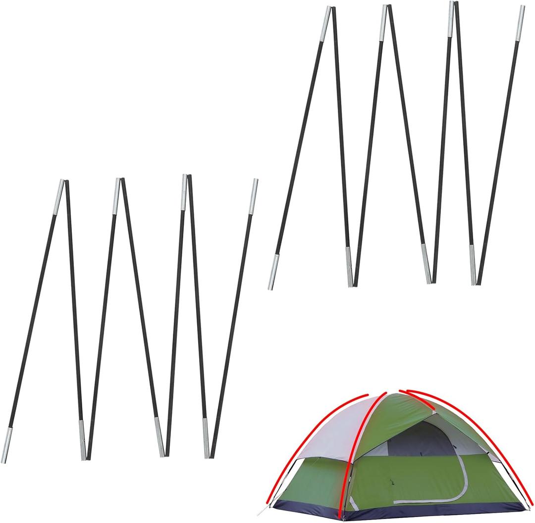 Tent Poles Replacement Compatible with Coleman 2 Person Sundome Camping Tent, Pre-Assembled Replacement Poles for Coleman, Easy to Install, Lightweight Fiberglass, 2 Pack