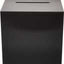 Source One Premium Acrylic Cube Donation Box with Deluxe Rear Open Door and Cam Lock Suggestion Box (12 Inch, Black)