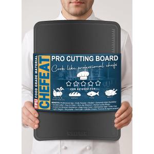 Extra Large TPU Cutting Board for Kitchen 17.3" x 12.6" Professional Flexible Extra Thick 0.14'' Knife Friendly Scratch Resistant Dishwasher Safe Juice Groove Non Slip BPA Free