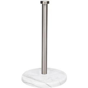 NearMoon Standing Paper Towel Holder, Kitchen Paper Towel Tissue Holder- for Bathroom Kitchen Countertop, Standard or Jumbo-Sized Roll Paper (with Marble Base, Brushed Nickel)