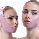 Graphene V-Line Mask Chin Up Mask V Shaped Face Mask Chin Strap for Sleeping,Jawline Shaper,Lilac,Small