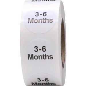 White Circle 3-6 Months Clothing Size Stickers for Retail Apparel 0.75 Inch 500 Total Adhesive Labels
