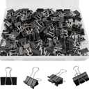 180 Pcs Small Binder Clips Black, 0.59 in/15mm Mini Binder Paper Clips, Paper Clamps for Office Supplies, Home, School,Business Document Organizing