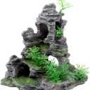 YXQ Aquarium Ornament Mountain Decor Stone Statue Rockery Cave Landscape for Fish Tank Decorations, Large