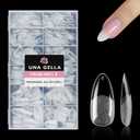 UNA GELLA 504Pcs Medium Pointed Almond Nail Tips, Pre-shape Almond Gel Nail Tips Half Matte Full Cover Acrylic Clear Press on Fake Nails Tips for Nail Extension Nail Art DIY Salon 12 Sizes