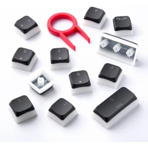 Gunmjo Golf Pudding PBT Doubleshot Keycaps for Gaming Keyboard with Cherry MX Switches, Spherical PBT Keycaps for Backlit Mechanical Keyboard, OEM Profile 111 Keys with 6.25U Space Bar, Black Color