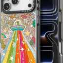 Rosarnnah for iPhone 17 Pro Case Aesthetic Black, ET Alien | Cute Funny Pattern Design for Girls Women Men, Durable Shockproof 6.3" Phone Case 6.6ft Drop Protection for Fashion Daily