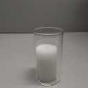 Set of 24 White Pillar Candles with Clear Glass Hurricane Holders- Elegant Cylinder Candle Vases for Weddings, Parties, Centerpieces, Home & Office Decor (White, 24 Set)