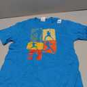 Baseball Batter Kids Boys Youth Men T-Shirt (Blue, M)