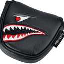 GOOACTION Shark Golf Club Mallet Putter Head Cover with Creative Cartoon Animal Pattern Synthetic Leather Golf Clubs Headcovers