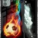 Compatible with iPhone 11 Case Soccer Sports Design for Boys Men, Shockproof Anti-Scratch Drop Protection, Soft TPU Bumper Anti-Collision Protective Case for iPhone 11