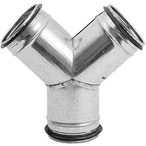 4'' Inch Duct Splitter for Exhaust Fan Dryer Vent Hose 3 Way Duct Hose Connector, Y Shape, Y Joint Metal (4'' Inch, Y Shape with Rubber Gasket)