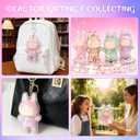 2PCS Protective Case for Monster Doll,Plastic Clear Cover for Plush Figure Doll, Acrylic Case Cover Accessories with Keychain - Standing Case (Doll Not Include)