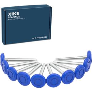 XIKE 10 Pcs 2" Nylon Garage Door Roller 4" Stem, MAX Quiet, Durable and Waterproof Types, Using 6200-2RS Precision Bearings. (Blue)