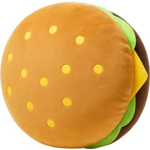 T play Burger Pillow Plush for Kids: Soft Stuffed Hamburger Throw - Skin-Friendly Cheeseburger Room Decor - Cute 3D Shaped Food Gifts 8-12 Yrs 18"