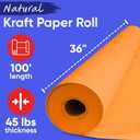 USA Made 36" x 1200" Orange Kraft Paper Roll, 45 lbs Thickness, American Quality Colored Kraft Paper for School, Bulletin Board - Odorless, Non-Toxic, Safe for Kids, Orange
