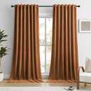 Dreaming Casa 100% Blackout Curtains 102 Inches Long, Amber Golden Velvet Room Darkening Window Drapes Thermal Insulated Soft Luxury Rod Pocket & Back Tab Curtains for Bedroom, 2 Panels, 52"W x 102"L