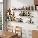 Picture Ledge Shelf, Small Floating Shelves Set of 8, 16 Inches Nursery Book Shelves for Toys Storage, Kids Bookshelf Wall Mounted for Living Room Bedroom Decor Books Photo Frames, Distressed Grey